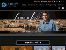 Tablet Screenshot of lightoflifetv.com